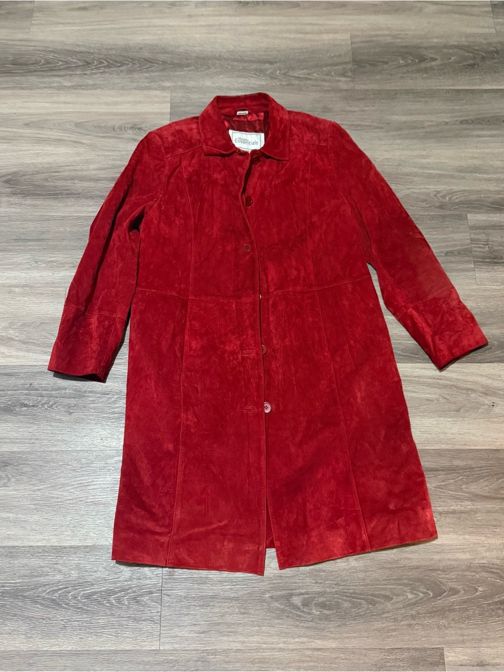 Red Suede Long Coat
